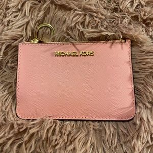 Light pink Michael Kors Card Case Keychain